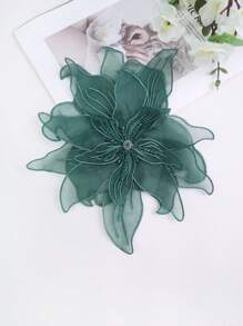 Bordure avec strass en dentelle brodée 3D à 4 couches, accessoire de couture fait main pour robe de mariée, largeur : 23 cm