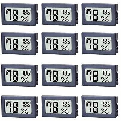 Humidity Gauge,Digital Hygrometer Indoor Outdoor Hygrometer Thermometer For Home Car Greenhouse(12 Pack