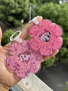 Daisy Custom Bag Charm, Backpack Tags, Girls Keychain, Tag, Acrylic Keychain, Groovy Letter Charm, Backpack Name Tag, Glitter Daisy Back To School Gifts