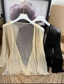 Magic Jacket Plain Casual Wool-Like Fabric Curly Magic Jacket Tea Party Luncheon Country Music Concert Airport Outfits Homecoming Birthday Party Holiday Night Out Bachelorette Party Travel Daily Formal & Evening SPRING SUMMER - White - View 3