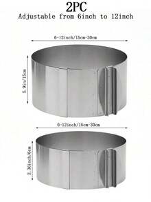 [Regulowany pierścień do musu] Pierścień do musu ze stali nierdzewnej, dostępne w wielu rozmiarach, rozszerzalny okrągły pierścień do ciasta, forma do ciasta, regulowany rozmiar, narzędzie do pieczenia, niezbędne do domowego pieczenia i deserów
