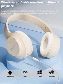 Audífonos Inalámbricos Con Larga Duración De Batería, Adecuados Para Juegos Y Música - Beis - Ver 4