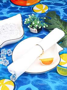 1pc 51.18" X 86.61" PE Material Waterproof Disposable Tablecloth, Summer Pool Hawaii Style Tablecloth, Suitable For Birthday, Summer, Graduation Parties And Daily Decor, Can Be Used As Backdrop Or Picnic Mat - Multicolor - View 4