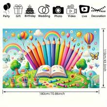 1 件校车欢迎返校旗 - 彩色涤纶面料，适用于室内/室外派对、摄影道具、教室装饰、耐用且可重复使用、无需用电、有趣的插图、鲜艳的印刷 - 彩色 - 查看 5