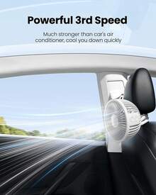 Gaiatop Ventilador oscilante para cochecito de bebé, luz LED nocturna, 4 velocidades, recargable, rotación de 360 ° , con clip, pequeños ventiladores portátiles para asiento de coche, cuna, viajes - blanco - Ver 7