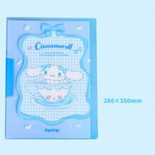 Sanrio 1 Stück Sanrio Kuromi MyMelody Mappe Schüler Prüfungspapier Aufbewahrungsclip, süßer Cinnamoroll transparent verstärkter A4 A3 Papieraufbewahrungsclip, Büroartikel, Mädchen Geschenke, Schulmaterial, Schulanfang