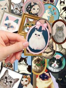 YWWBLD 50 Stücke süße Katzen Aufkleber für Tagebuch, Laptop, Handyhülle, Gepäck, Skateboard, Helm, dekorative Aufkleber