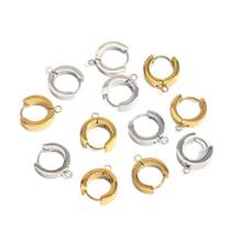 6 piezas de ganchos de aro chapados en oro de acero inoxidable, componentes de joyería DIY para hacer pendientes de diario y para fiestas para mujeres