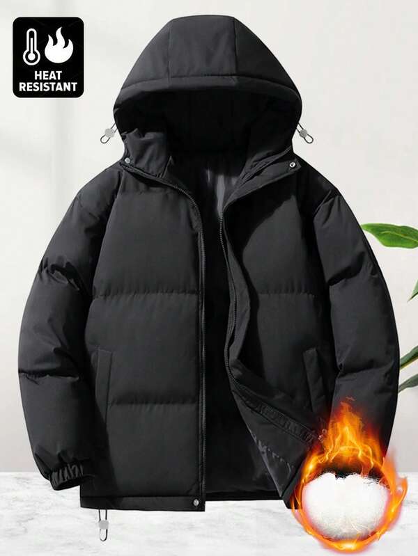 Men's Jacket, Simple Solid Color Hooded Jacket, Fashion Comfortable Casual Sports Coat, Large Pocket Design Sports Jacket