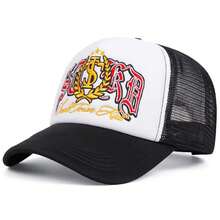 1顶男女通用时尚麦穗字母刺绣卡车帽，可调节户外防晒棒球帽，适合春秋季旅行、海滩派对 - 麥穗 - 查看 2