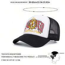 1顶男女通用时尚麦穗字母刺绣卡车帽，可调节户外防晒棒球帽，适合春秋季旅行、海滩派对 - 麥穗 - 查看 7