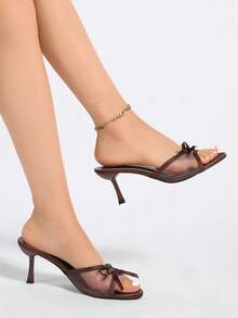 Dép xỏ ngón đế xuồng họa tiết da báo và nơ chất lượng cao năm 2025 dành cho nữ - màu nâu - Xem 9