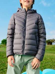 Chamarra Calefactable Acolchonada Para Niños SMILE KIDS – Ligera y Cálida - Gris - Ver 3