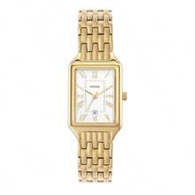 Fossil Relógio feminino Fossil Raquel Quartz em aço inoxidável com três ponteiros, série quadrada, caixa de aço inoxidável/tampa de cristal, diâmetro de 23 mm