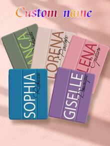 Dual Text Customized IPad Protective Case Compatible With IPad (A16) 11 Inch 11th Generation 2025, IPad 10th Generation, IPad Mini 4/5/6/7, IPad 10.9 Inch, IPad 9.7 Inch, Name Customized Tri-Fold Transparent Pen Slot Tablet Case Compatible With Samsung Tab A7 Lite 8.7 Inch, Compatible With Samsung Galaxy Tab A9 Plus 10.95 Inch, Built-In Pen Slot In The Shell, Supports Sleep Wake-Up