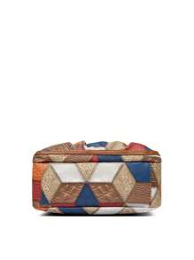 Bolso de hombro de mujer de PU con bloques de color y parches, de gran capacidad con múltiples bolsillos, bolso cruzado para compras, casual, para vacaciones y viajes, bolso de mensajero versátil con monedero y bolsa cuadrada plisada para ir al trabajo diario