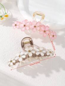 1 件纯色花朵发爪夹，优雅高端发髻发型发夹，波西米亚风格配饰，适合日常佩戴时尚发饰优雅发夹 - 彩色 - 查看 9