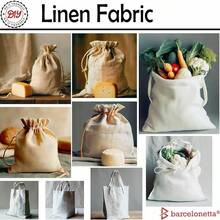 Tela de lino | Tela de lino natural | Bordado, costura | Suave, transpirable | 140 cm de ancho | 70% lino, 30% rayón | Cáñamo, yute, labor de aguja, forro (Plata, 2 yardas) - Caqui - Ver 4