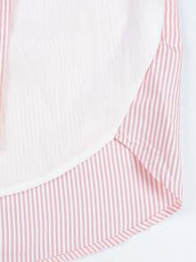 女士休闲百搭二合一系带衬衫 - 粉色 - 查看 7