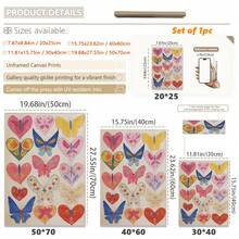 1pc Baby Room Decor, Wall Art, Butterfly Heart Prints, Colorful Nursery Art, Teen Girl Dorm Room Decor, 70's Style Art, Bohemian Wall Art, Whimsical Bedroom Poster Wall Art, Modern Living Room Wall Decor, Kids Room Wall Art For Boys, Baby Animal Prints - Multicolor - View 3