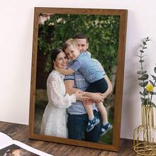 1 pieza, foto personalizada, marco de madera con plexiglás pulido, personaliza tus recuerdos familiares, recuerdos preciados, póster de lienzo impreso personalizado, perfecto para familias, parejas, recuerdos de mascotas y un regalo perfecto para aniversarios