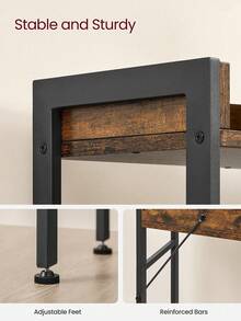 Estantería de Inodoro con 3 Estantes, Estante de Baño Que Ahorra Espacio, Montaje Fácil, Soporte de Lavadora, Estilo Industrial, Marrón Rústico y Negro - Marrón - Ver 4