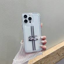 1pc White Car Graphic UV Printed Phone Case, Protective Cover For IPhone 11/12/13/14/15/16 Pro Max XR X/XS 7 8 Plus SE Mini & Other Smartphones, Personalized Creative Design
