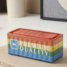 1pc容器收纳盒金属微缩模型展示盒储物展示盒精美收纳盒可堆叠收纳盒家用卧室收纳盒办公桌展示盒 - 彩色 - 查看 17