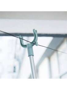 Portant à vêtements extensible, tige de penderie durable pour la maison pour accrocher les vêtements, la décoration de Noël et autres usages polyvalents. Tige de crochet de penderie, de 24,8 à 40,55 pouces avec crochets, en alliage d'aluminium, de couleur bleue