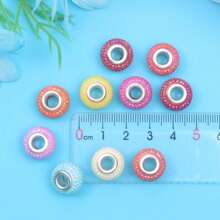 Cuentas europeas de bayas surtidas con agujero grande, cuentas espaciadoras de colores mixtos para varitas de hadas, pulseras, brazaletes y manualidades de joyería