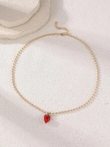 1/3 pièces Collier pendentif minimaliste à élément de fruit fraise et cerise pour femme