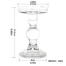 1pc Oversized Gourd Shaped Glass Candle Holder, Romantic Candlelight Dinner Decor For Hotel, Homestay, Birthday Party, Photo Shoot, Vintage Roman Column Candle & Incense Holder - White - View 9