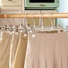 50 pezzi Grucce per pantaloni in acciaio inossidabile con fermagli regolabili, inodore e facili da usare, rastrelliera in metallo per asciugatura, gruccia per pantaloni rivestita in plastica, portapantaloni invisibile per uso domestico con fermaglio per biancheria intima, gruccia per pantaloni, abiti, sciarpe e gancio antiscivolo resistente, adatto per bagno, camera da letto, armadio, dormitorio