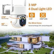 1Pcs Solar Security Camera, 4G Cellular LTE -1296P Full HD Video, 4G Outdoor Camera, Night Vision, APP Remote Surveillance, 2-Way Voice Intercom, Motion Detection, Real-Time Alerts For Farms & Remote Areas, 3MP HD, 4G VSIM Card - 白色 - 查看 2