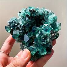 1 Set Stunning Green Fluorite Cube Collection - Belize Style, Elegant Crystal Decor, Suitable For Holiday Gifts, Unique Christmas, Thanksgiving, Valentine's Day Crystal Display And Collection, Unique Crystal Decoration For Home And Office - 400-500G - Xem 7