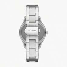 Fossil Fossil Stella Sport Elegant Women's Quartz Stainless Steel Watch ES5108, Round Silver Dial With Day Display, Casual Wristwatch For Daily Clothing Decor, Birthday Gift For Her