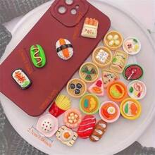 [10/20/30/50/60 peças] Miniaturas de resina sortidas para simulação de alimentos, garrafas de bebida, grampos de cabelo multicoloridos faça você mesmo, capas de celular, ímãs de geladeira, decoração para casa de bonecas, suprimentos para fabricação de joias
