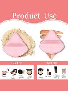 30/10/5/1 Triangular Powder Puff, Soft Makeup Powder Puff, Pink Powder Puff Pad, Used To Press Powder Foundation Make-Up, Facial And Eye Makeup Egg Sponge Tools, Multi-Purpose Reusable Facial Makeup Tools, Beauty Tools, Suitable For Powder, Concealer, Air Cushion, Foundation Make-Up, Bb Cream, Necessary For Family Travel - Multicolor - View 4