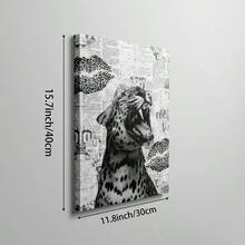 1pc Stylish Cheetah Wall Art Picture Magazine Cover Book Prints Canvas Paintings Affiche Leopard Posters Fashion Luxury Decor For Bedroom, Living Room, Or Bar Cart ,Dorm,Wall Decor Gift For Her Unframed - Multicolor - View 12