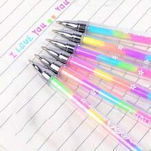 3pcs Random Rainbow Pens, Creative DIY Handmade Album Graffiti Pens School Supplies, Back To School