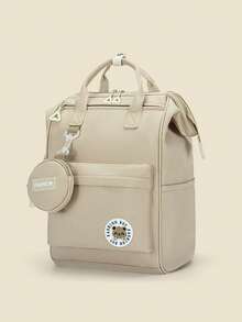 定制背包，节日主题名称，适合学生，个性化书包，旅行包，学生旅行背包，纯色大容量休闲手提包，配有拉链，适合日常使用和作为礼物 - 彩色 - 查看 7