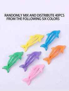 40 件/包 Y2K 风格糖果色随机混合可爱甜美女孩彩色小发夹，时尚百搭发饰适合日常服装搭配