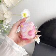 IMD 耳机盒,贝壳吊坠耳机套,油画印花防震耳机保护壳,兼容 1/2/3/4/Pro - 粉紅色 - 查看 5