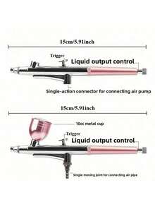 1 Set Cordless Airbrush Kit, With Detachable Extension Hose, 0.3mm Dual-Action Airbrush, 3 Jars, Cleaning Brush, USB Cable, Air Compressor, 0.3mm Micro Spray Nozzle, 1000mAh Rechargeable Battery, Home Use High Pressure Sprayer, Moisturizing Atomizer, Suitable For Model, Nail Art, Auto Painting, Beauty Spraying Tools, DIY Crafts Gift - Multicolor - View 8