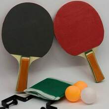 Table Tennis Racket Ping Pong Kit 2 Rackets 3 Balls 1 Table Net - A - Ver 5