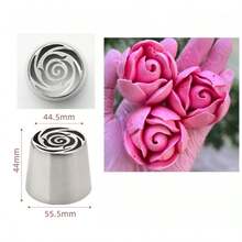 1pc Oversize Stainless Steel Cake Icing Cream Nozzle Cake Marshmallow Bouquet DIY Kitchen Baking Tools - Silver - View 5