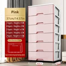 多层抽屉式收纳柜免组装床头五屉储物柜塑料加厚收纳箱可移动 - 彩色 - 查看 26