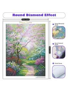 Kit de peinture de diamant, paysage 5D DIY Diamond Art Kit Diamant rond complet, décoration murale de la maison, artisanat