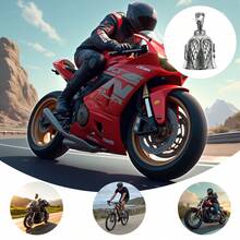 1 件守护天使摩托车铃铛吊坠、幸运钥匙扣、驾驶饰品、无铅黄铜、自行车铃铛、幸运礼物配件，适合男士和女士 - 均碼 - 查看 5