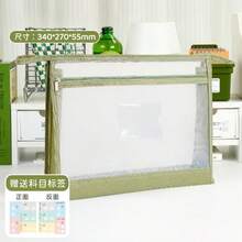 ​Waterproof A4 Mesh File Organizer Bag - Zippered Document Pouch With Label Pocket For Office, School, Travel​ - màu xanh lá - Xem 6